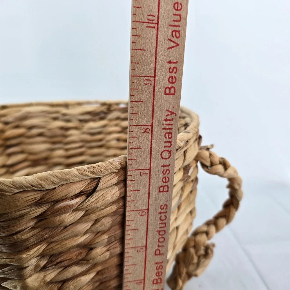 Woven Elephant Basket Natural Water Hyacinth Animal Shaped Storage Boho Decor